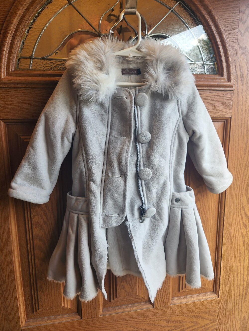 Jean Bourget Girls Faux Suede Fur Hooded Coat Jacket in size 3T